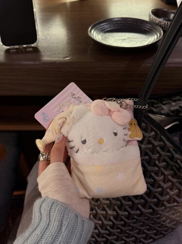 如此美萌～晚安好梦helloKitty棉花糖猫可爱甜美毛绒玩偶包小挂件