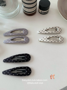 earlobe同款新货~ 法式复古波点bb夹ins百搭刘海夹小众气质侧边夹