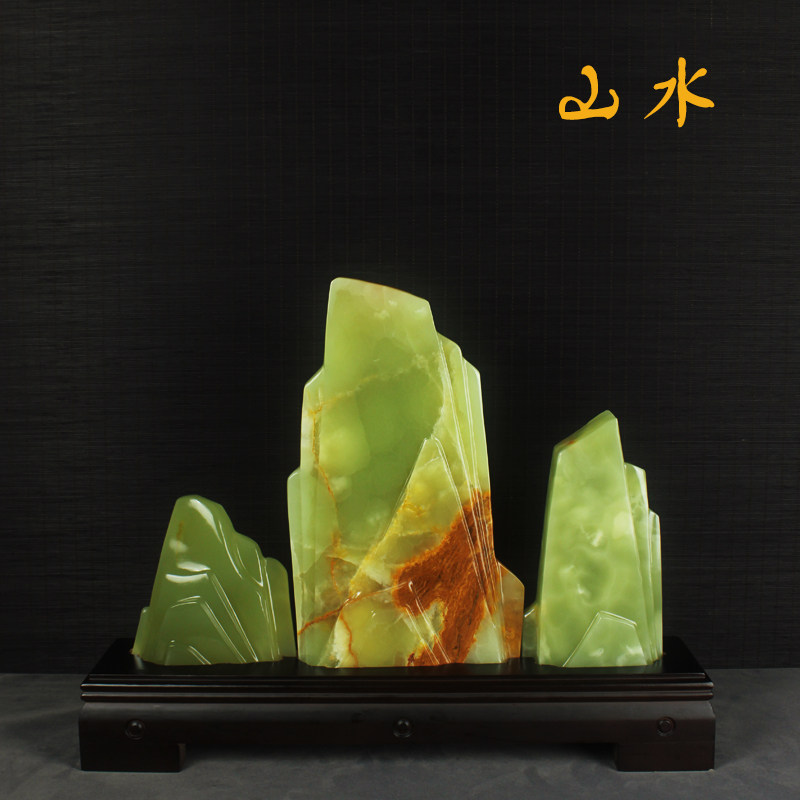 天然玉石抽象简约山水摆件家居客厅餐厅书房办公室玄关送礼工艺品