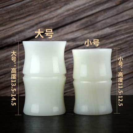 玉石竹节笔筒装饰天然摆件客厅书房办公室摆件小花瓶装饰送礼佳品