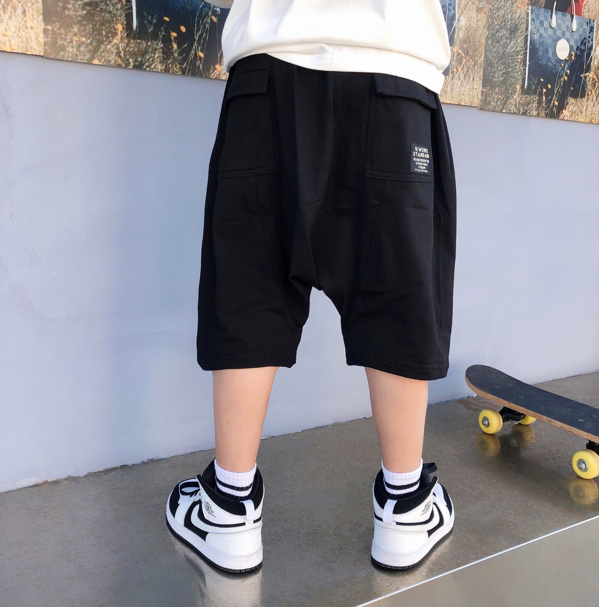 男童裤子2022新款儿童休闲夏季薄款哈伦短裤宝宝五分裤外穿短裤潮