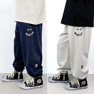 ENOCHBABY男童裤子新款男童笑脸薄款纯棉针织束脚长裤春装运动裤