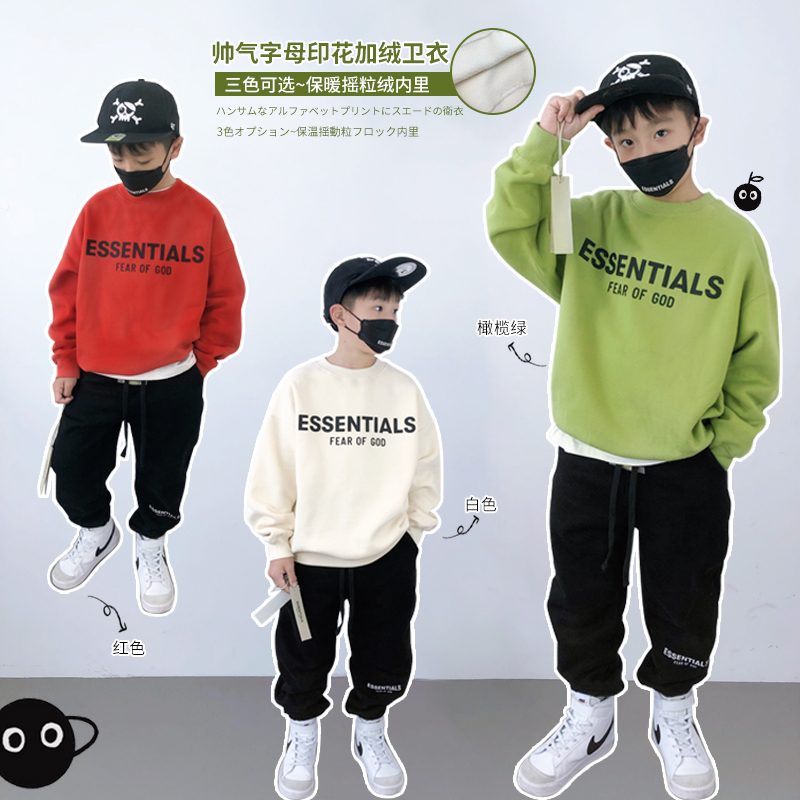 儿童全棉加绒儿童卫衣百搭男秋冬
