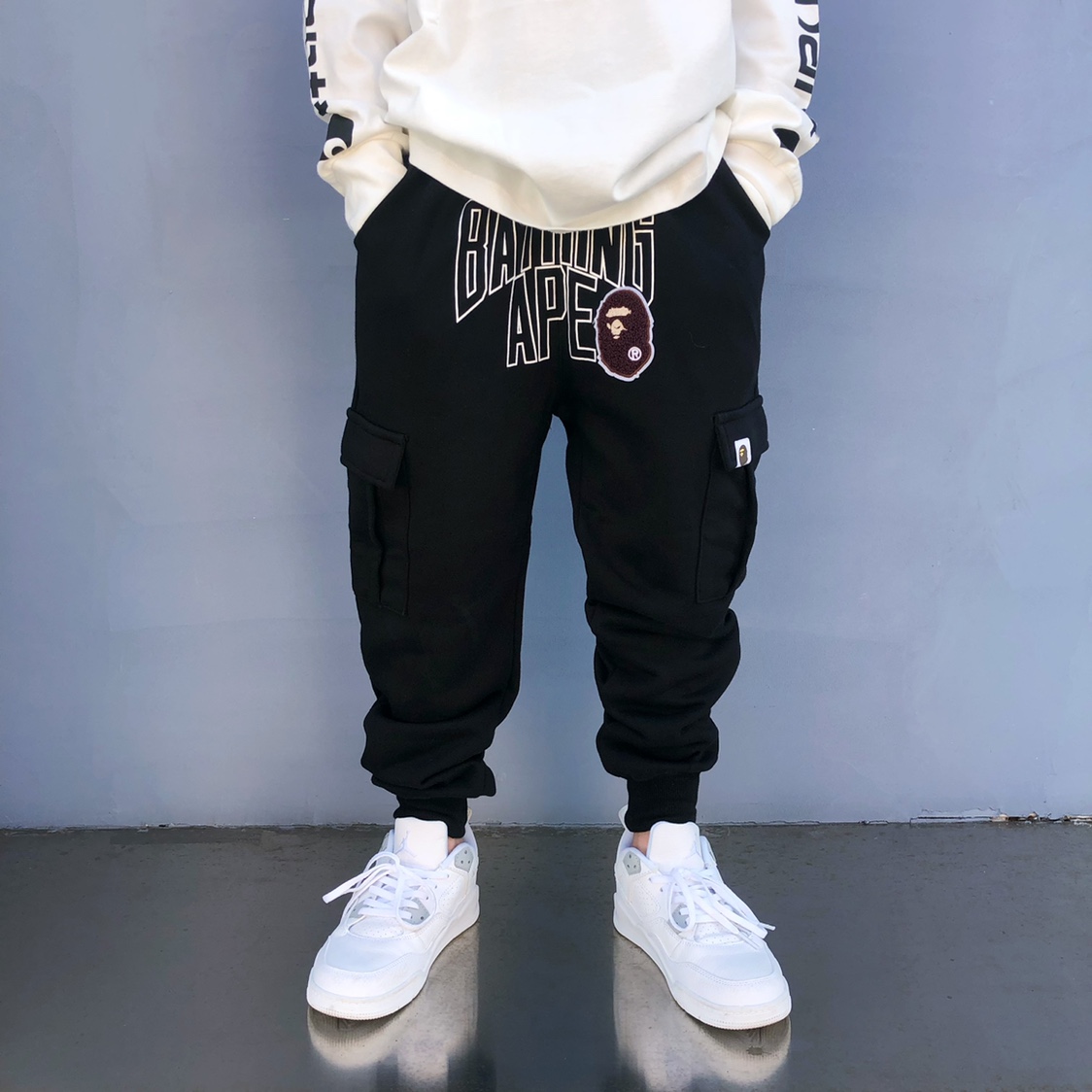 纯棉毛圈裤男童运动长裤