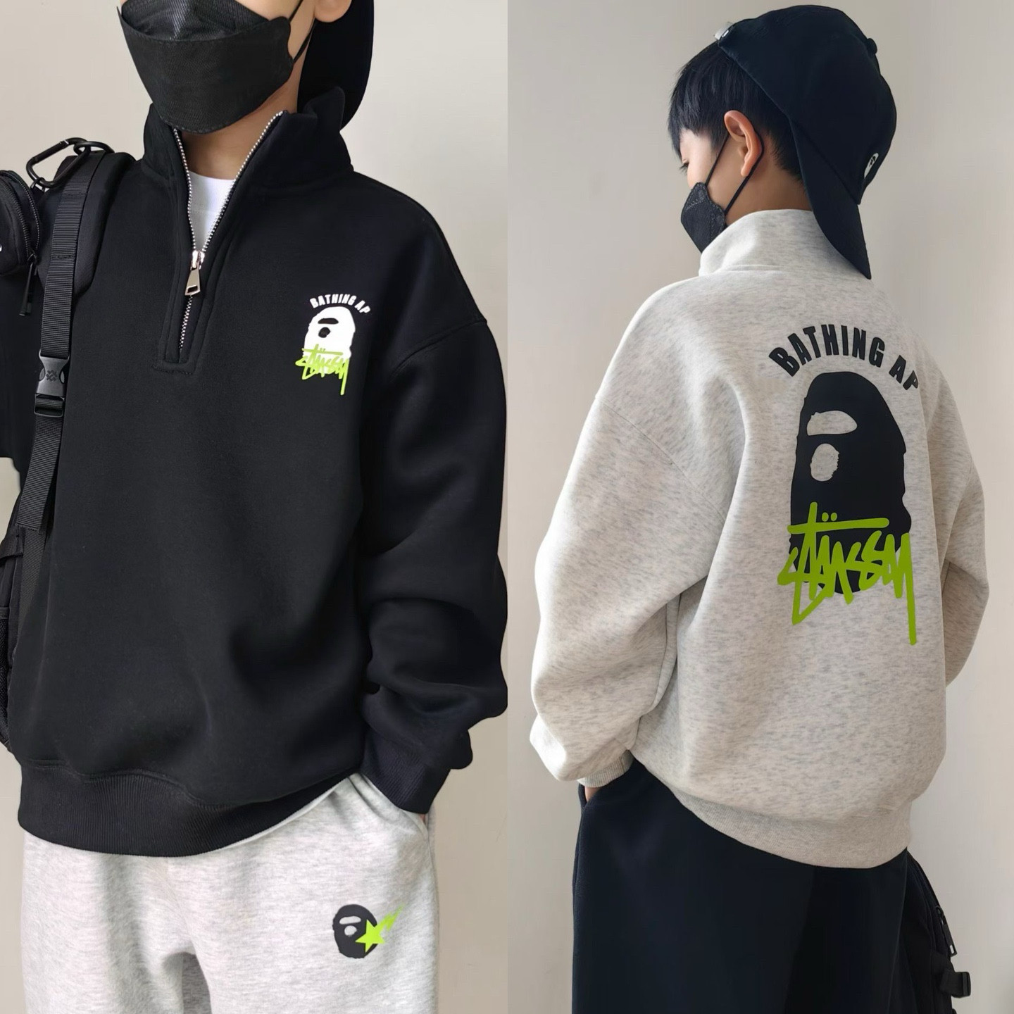 ENOCHBABY儿童冬新款加绒保暖卡通套头卫衣半拉链一体绒上衣外套,童装/婴儿装/亲子装,卫衣/绒衫,淘宝优惠券,粉丝福利购,淘宝优惠卷