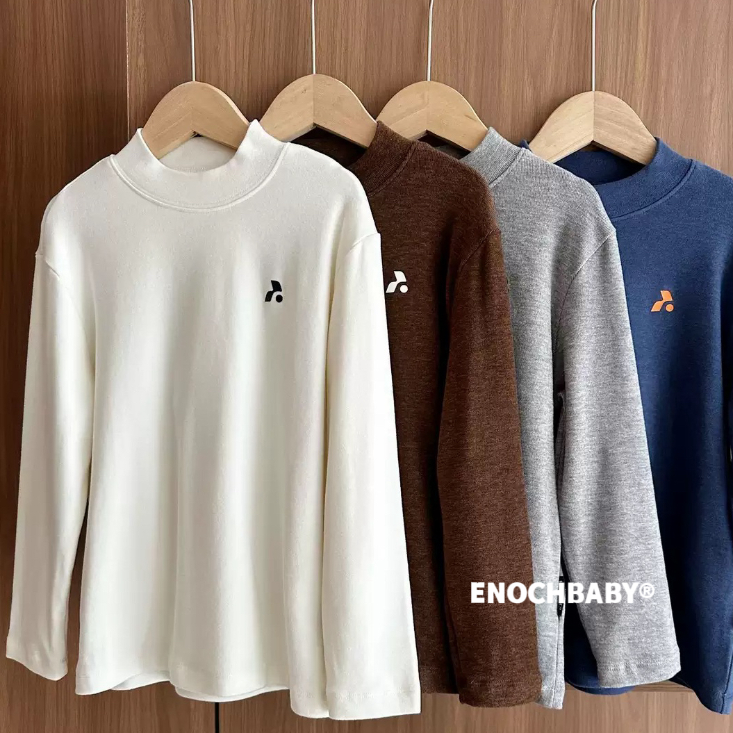ENOCHBABY儿童打底衫2025冬季新款男童保暖发热打底衫针织小高领