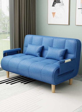 A9L实木布艺沙发床两用多功能折叠出租房小户型客厅卧室双人简约