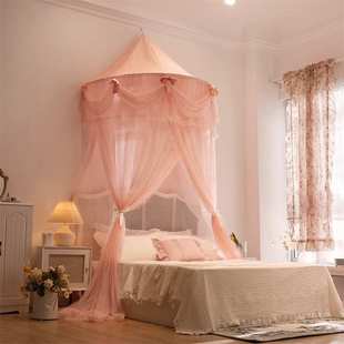 半圆式少女吊顶蚊帐挂钩免打孔安装可折叠公主唯美浪漫风落地蚊帐