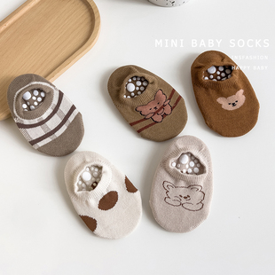 新生婴儿宝宝纯棉a类春秋夏季 套 薄款 浅口硅胶防滑船袜学步袜子鞋