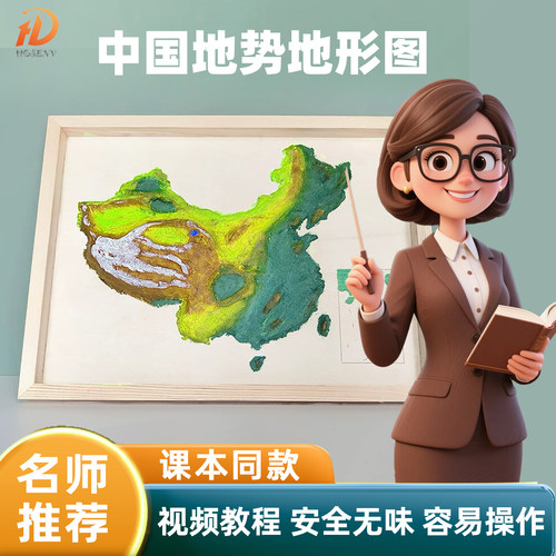 中国地势三级阶梯地形图