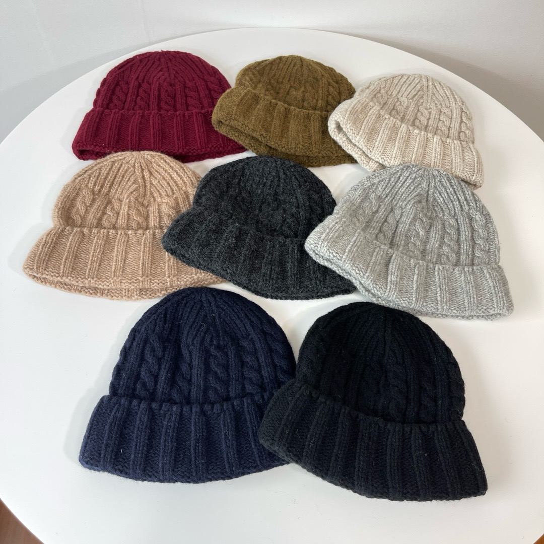 韩国代购帽子女秋冬麻花纹毛线帽韩版简约时尚加厚保暖针织包头帽