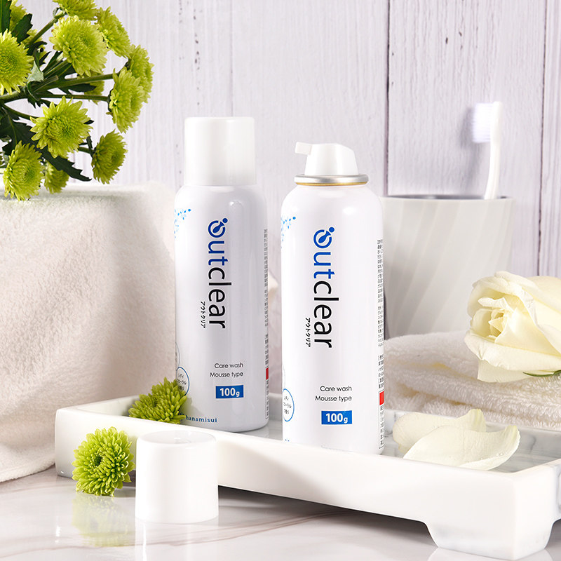 outclear私处护理男女通用外阴慕斯型粉白洗液100ml*2打包组