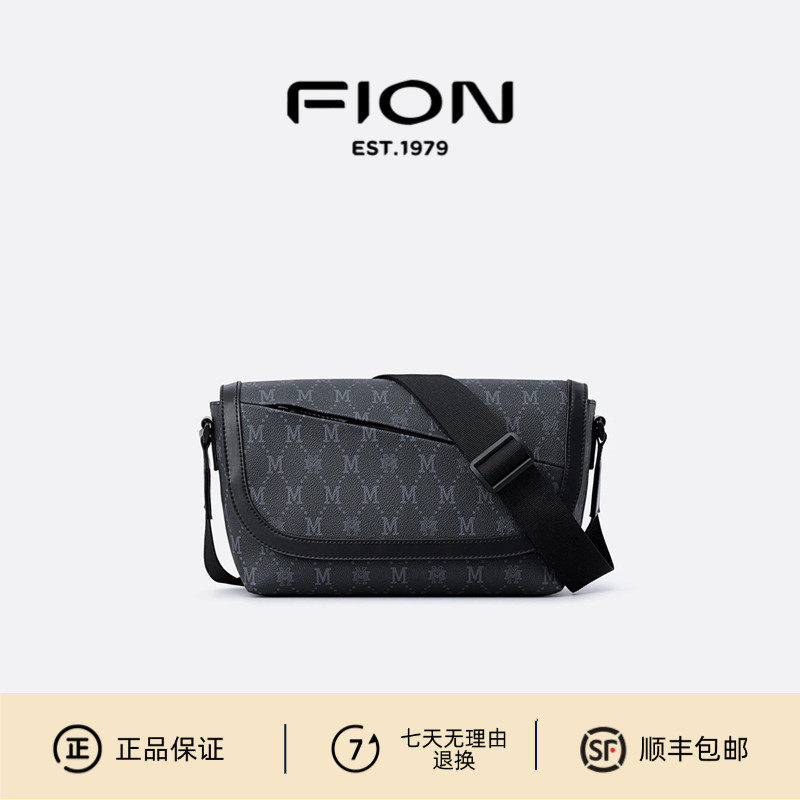 Fion菲安妮男士斜挎包新款印花休闲小方包百搭单肩男包NNMMJNC015,箱包皮具/热销女包/男包,男士包袋,淘宝优惠券,粉丝福利购,淘宝优惠卷