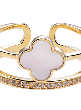 小花朵戒指女时尚个性小众设计ins潮个性开口食指指环冷淡风配饰