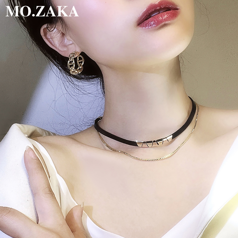 choker小众设计感项圈黑色脖颈链