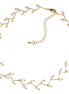 choker仿珍珠小众设计感锁骨链