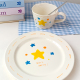 童趣可爱手绘星星陶瓷杯小清新儿童早餐牛奶杯早餐盘女生礼物套装