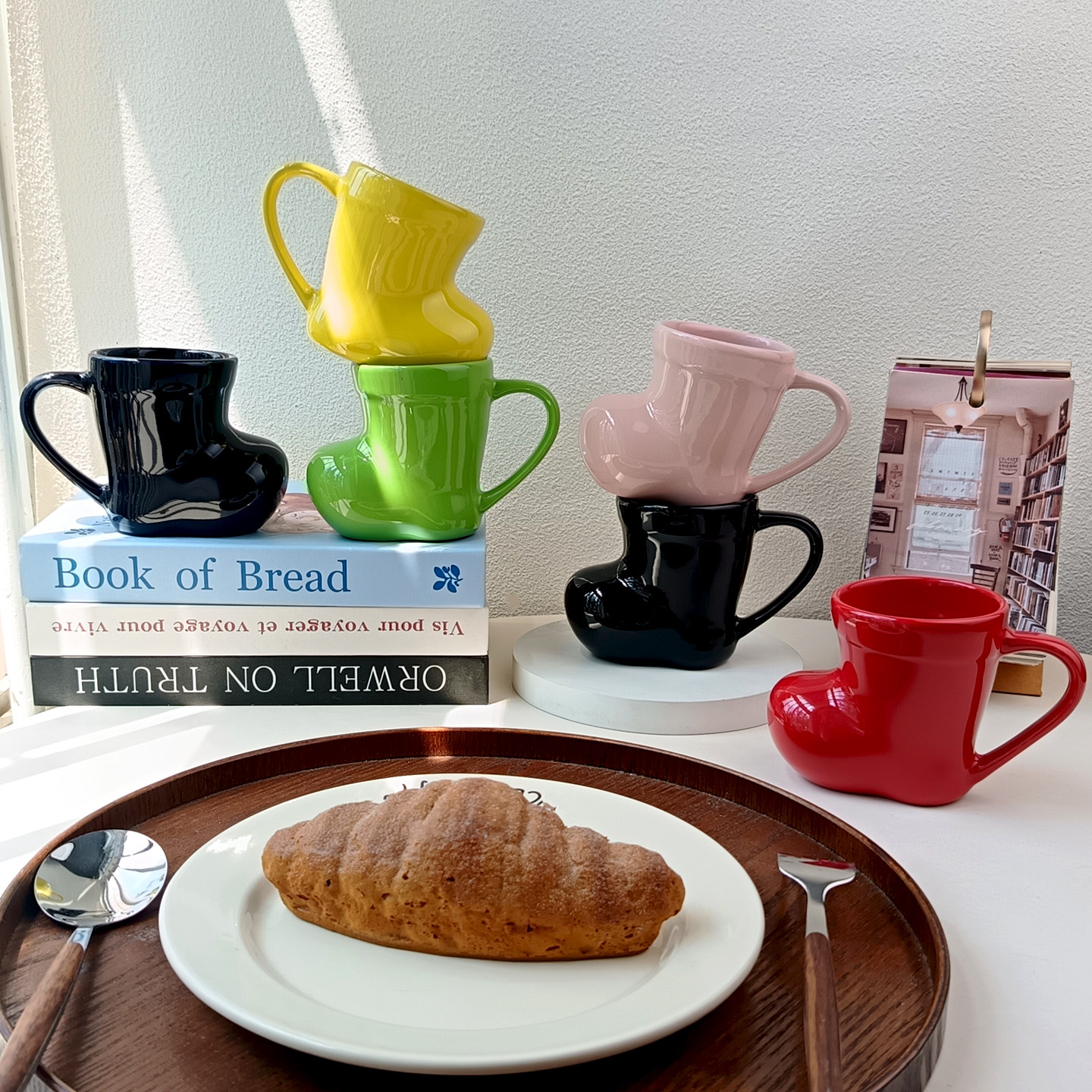 ins风靴子陶瓷马克杯可爱儿童礼物水杯早餐牛奶杯圣诞节礼物杯子
