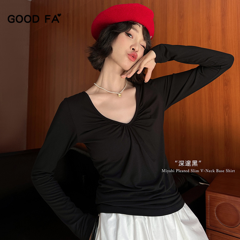 HENNYRUE棉女修身显瘦打底衫