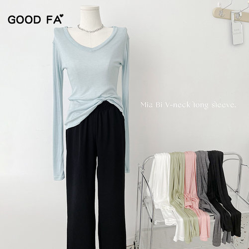 GOODFA纯色女轻薄打底长袖衫