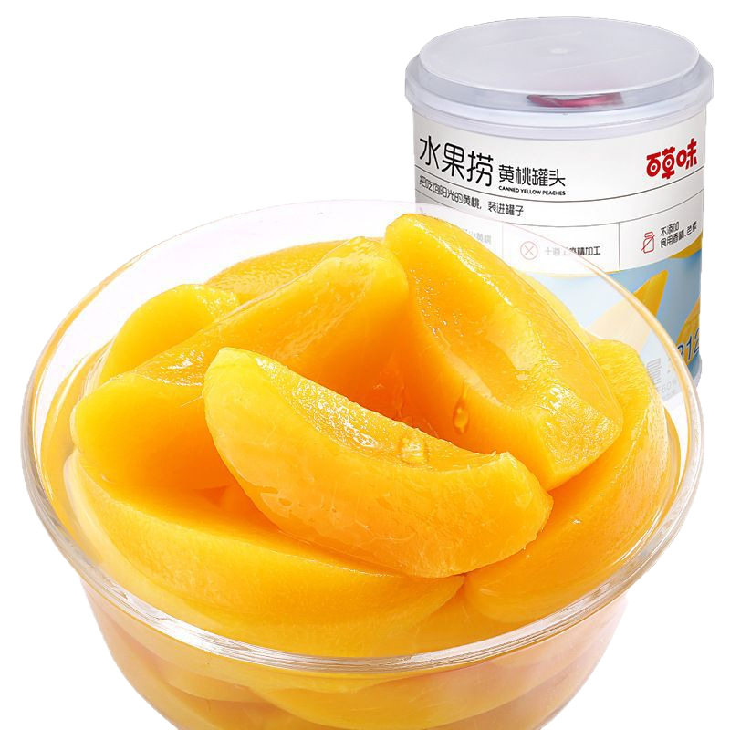 百草味水果捞黄桃罐头312g/红枣银耳羹312g（新红版）/箱规24罐