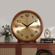 胡桃木座钟客厅家用台式 静音钟桌面台钟简约复古时钟 实木钟表新款