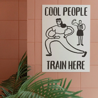 无框画装饰画有框画卡通设计健身房可爱现代简约小众趣味咖啡馆