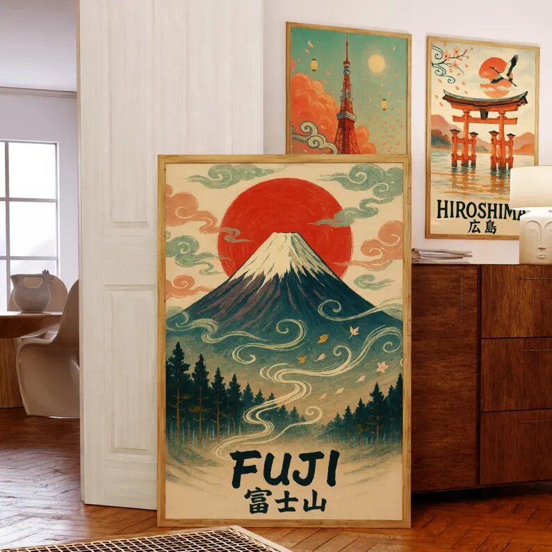 装饰画有框挂画墙壁日式东京大阪现代装饰画