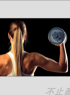 FitnessWoman Gym WallArt Motivation Canvas Print健身房装饰画