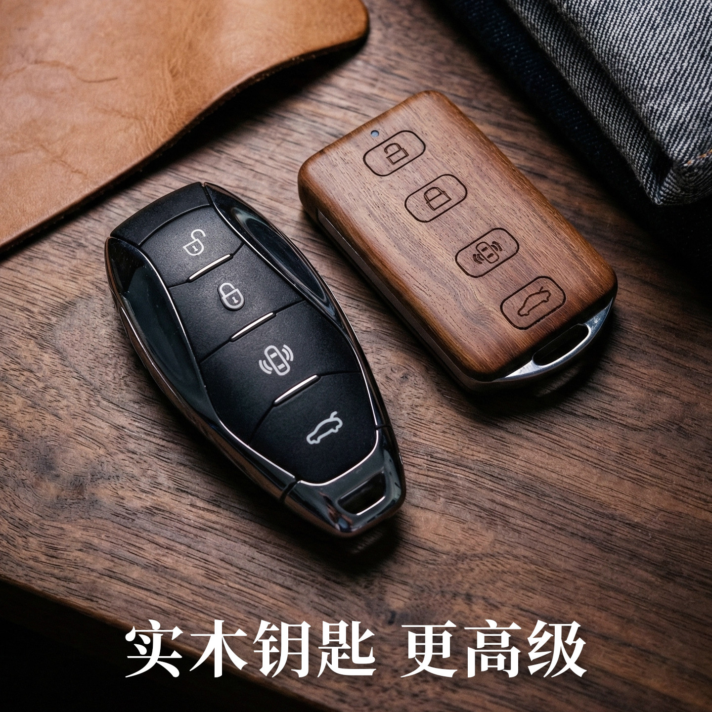 专用于红旗H5钥匙套E-QM5改装HS5壳HS3扣H6天工HS7高级感汽车用品