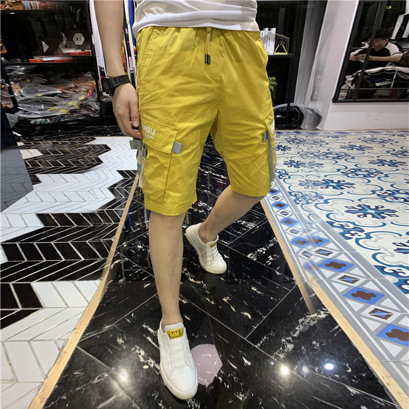 2019夏季新款男士个性潮牌修身直筒网红五分工装潮流休闲短裤男潮在类目 男装, 休闲裤中 - 来自Buy2taobao.com提供专业的淘宝代购服务