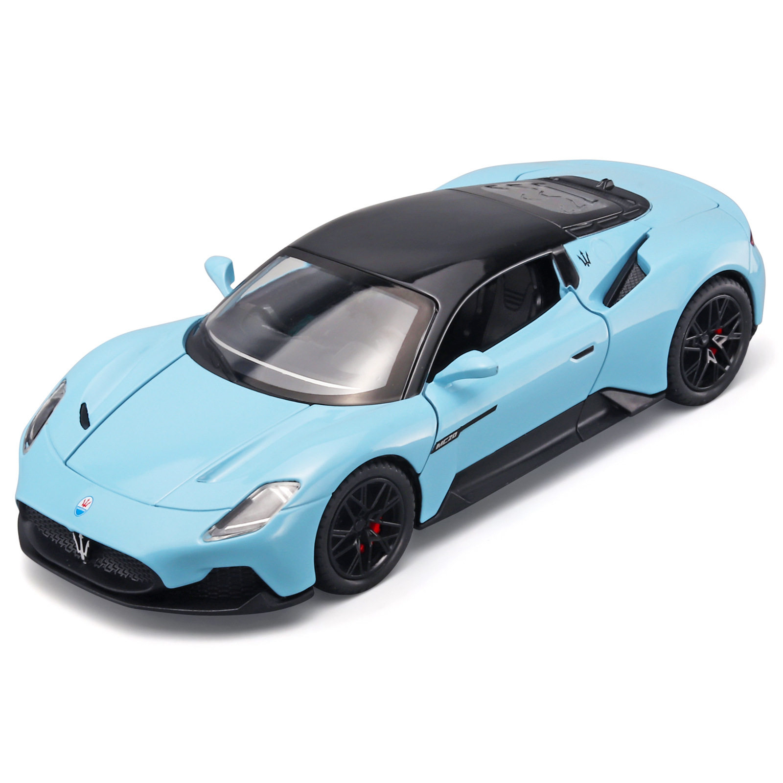 1:22马沙MC20合金跑车回力声光开门仿真合金摆件儿童玩具汽车模型