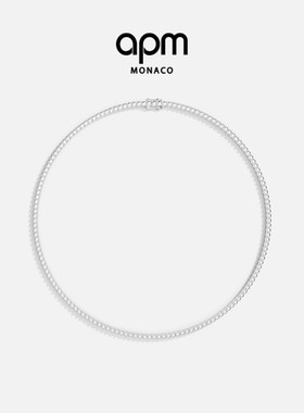 APM Monaco密镶项圈银白色项链经典简约大气首饰送人生日新年礼物