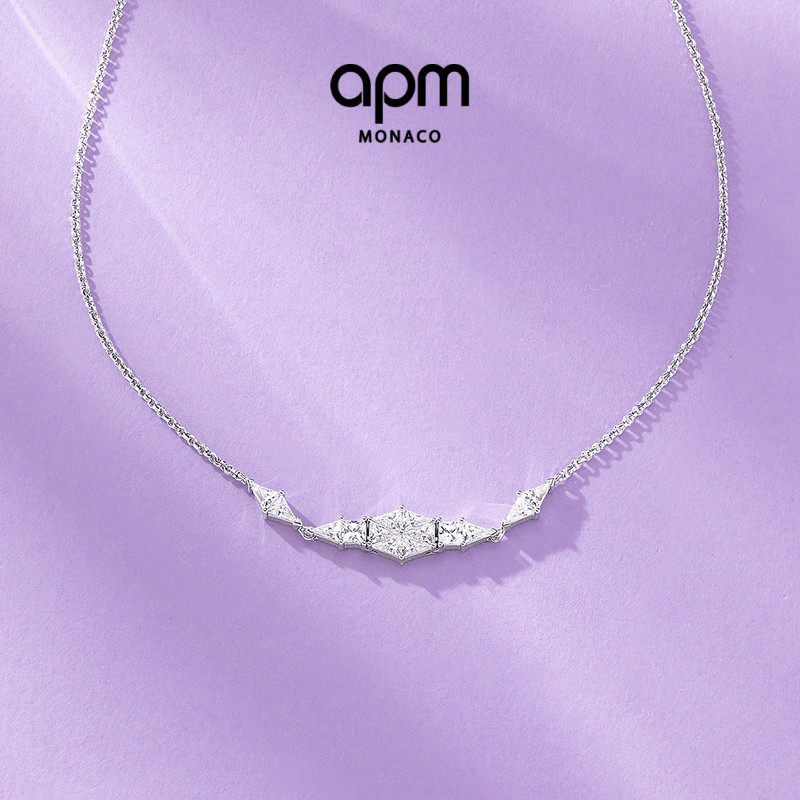 [春季新品]APM Monaco Art Deco可调节项链银白