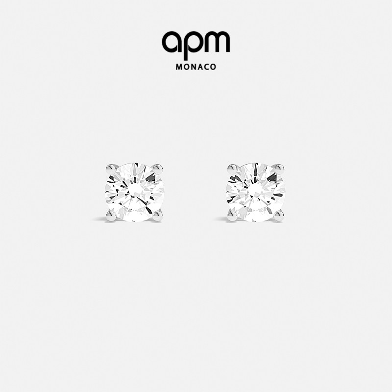 APM圆形耳钉925银简约时尚