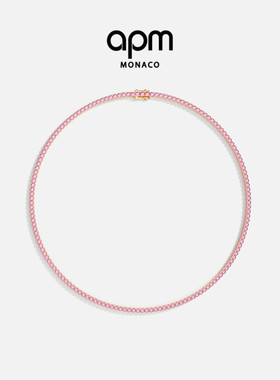 APM Monaco密镶项圈玫瑰金色项链优雅简约浪漫送人新年情人节礼物