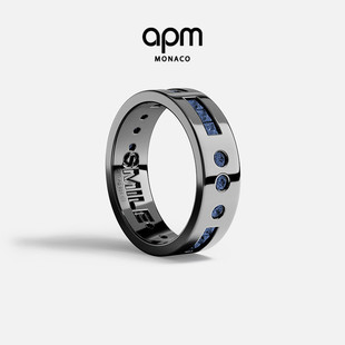 戒指独特海军蓝情侣送人生日新年礼物 SMILE摩斯密码 APM Monaco
