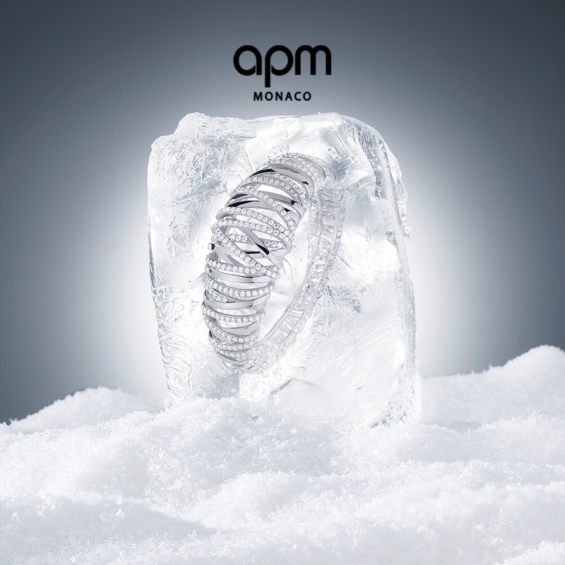 [杨紫同款]APM Monaco Enlacé手镯银白密镶交织手饰新品圣诞礼物