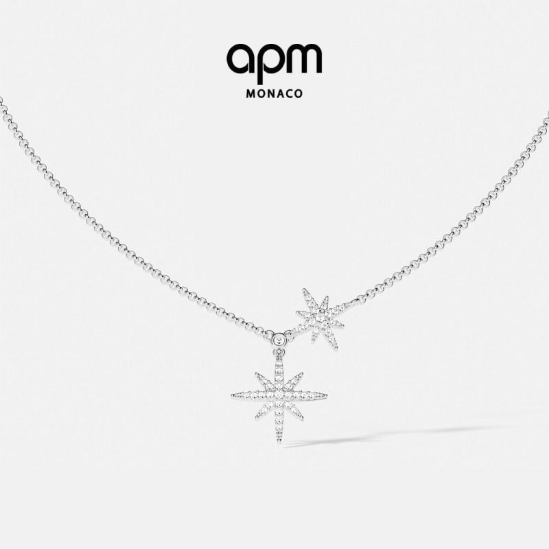 APM Monaco双流星baby六芒星项链经典颈链轻奢送女生圣诞礼物