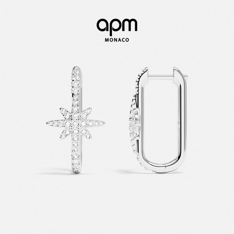 APM Monaco Baby六芒星耳环气质典雅轻奢个性耳饰送人