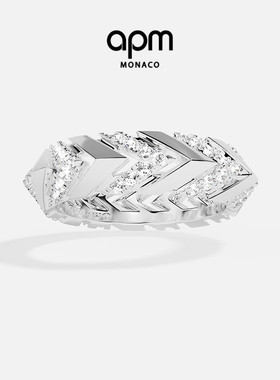 [杨紫同款]APM Monaco银白色密镶Kaa戒指手饰前卫设计情人节礼物