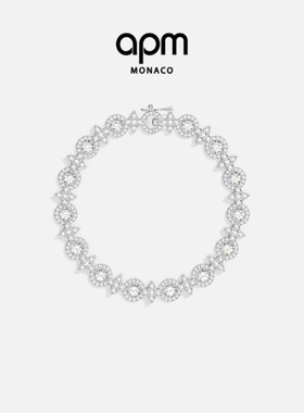 APM Monaco六芒星圆圈密镶手链高级情侣手饰品送人新年情人节礼物