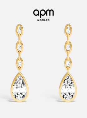 [杨紫同款]APM Monaco Éclat链环耳环金黄色水滴耳饰新年礼物