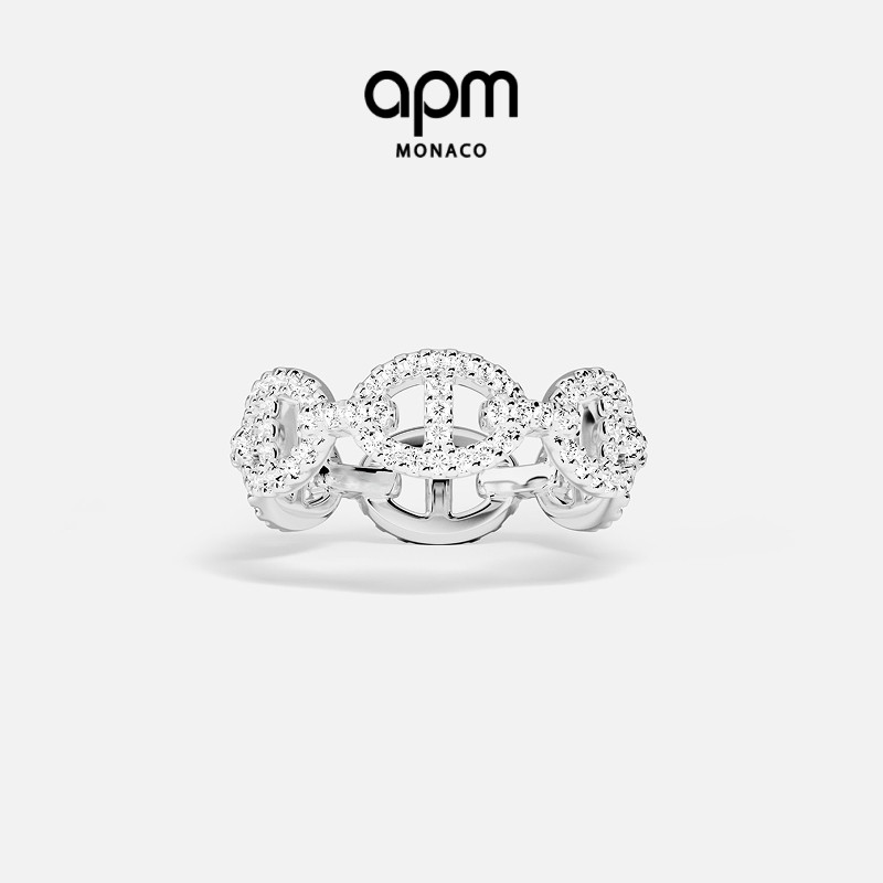 [七夕礼物]APM Monaco白色Maille Marine猪鼻子戒指 官方旗舰店 - 实物图
