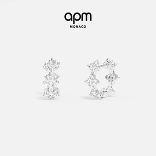 APM Monaco闪耀圈形耳环女耳饰别致轻奢饰品送人生日新年礼物