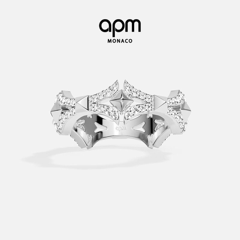 APM Monaco Rock戒指白色手饰经典设计感时尚520礼