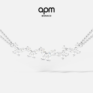 APM Monaco双层蝴蝶项链925银锁骨颈链轻奢首饰送人生日新年礼物