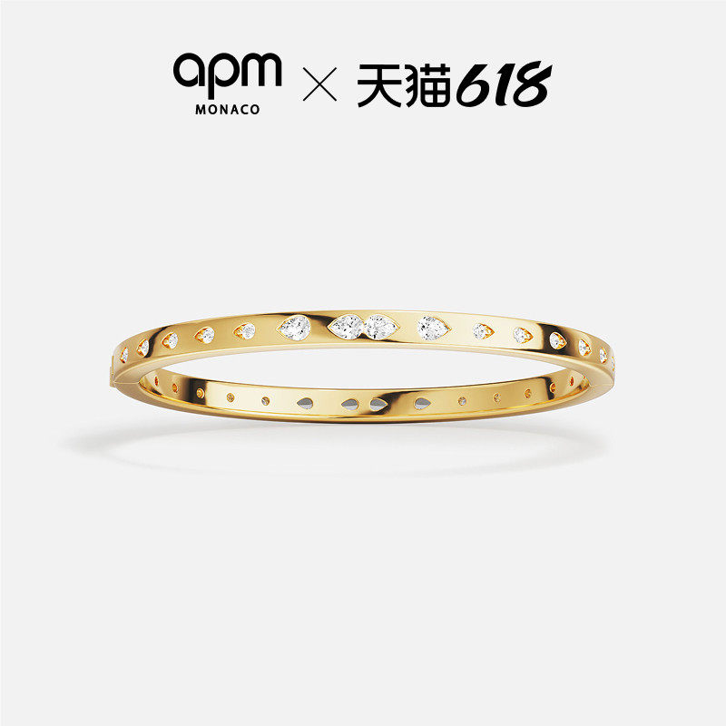 [夏季新品]APM Monaco金黄色精致水滴LES GOUTTELLETTES手镯轻奢