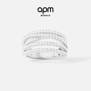 Monaco简约多圈戒指女 APM 指环925银七夕生日礼物