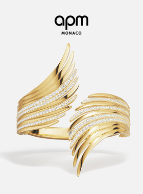 [夏季新品]APM Monaco金黄色棕榈Les Palmes手镯个性手饰华丽礼物